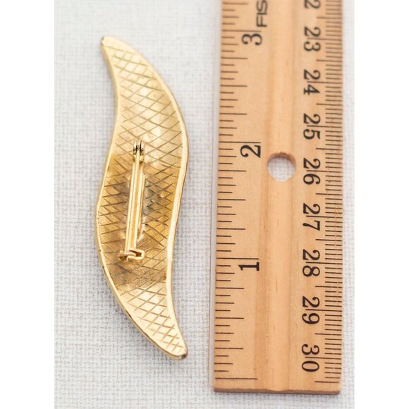 Vintage Modern Curve Brooch in Black - A10 - Picture 2 of 2